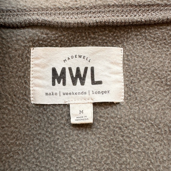 Madewell MWL Betterfleece Zip Quilted-Pocket Jacket size M - Picture 5 of 5
